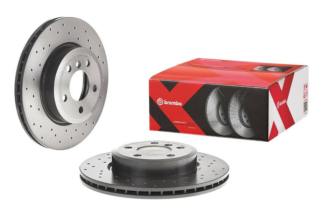 Brembo Brake Rotor, Xtra, Vented Cross Drilled, One Piece Design, Wheel Bolt Pattern 5 X 120 Millimeter – 0995811XC02