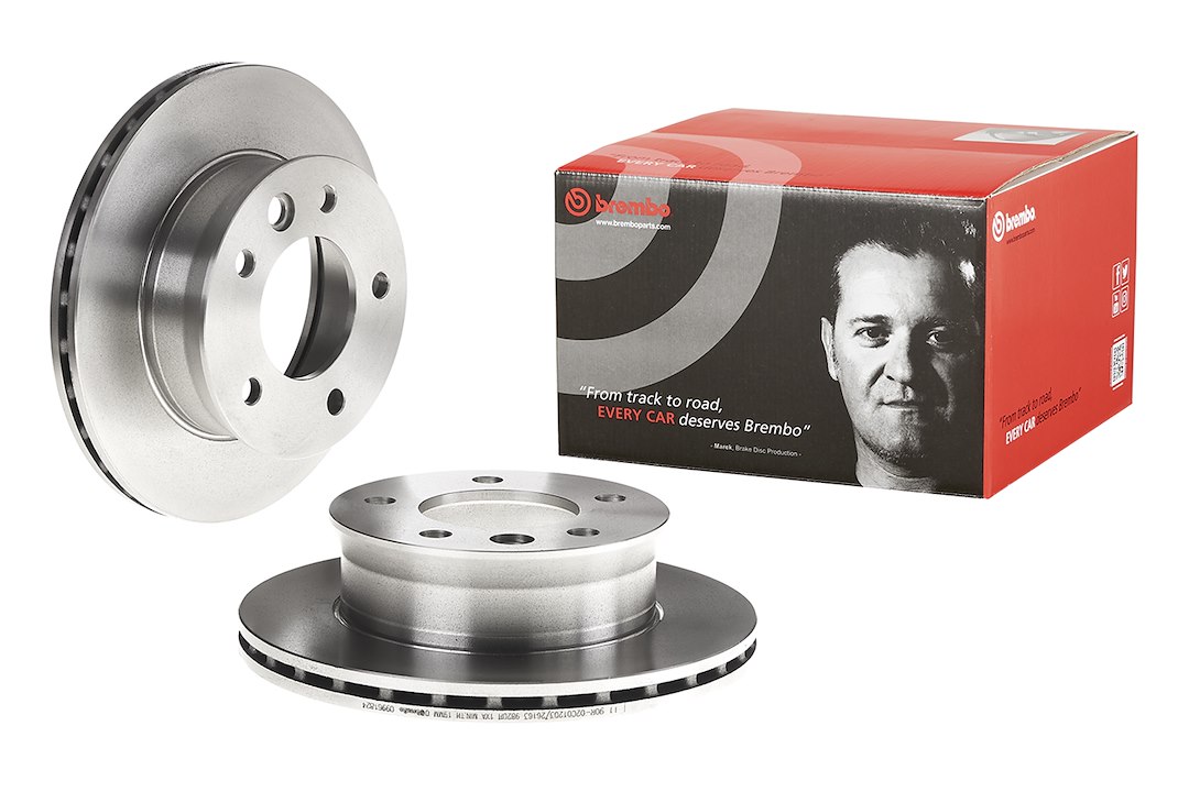 Brembo Brake Rotor, Vented, One Piece Design, Wheel Bolt Pattern 5 X 130 Millimeter – 09961824C02