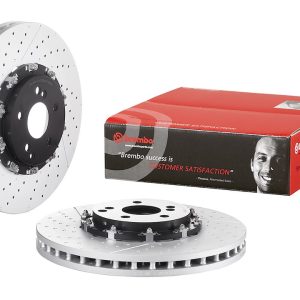 Brembo Brake Rotor, Vented Cross Drilled, One Piece Design, Wheel Bolt Pattern 5 X 112 Millimeter – 09976423C02