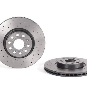 Brembo Brake Rotor, Xtra, Vented Cross Drilled, One Piece Design, Wheel Bolt Pattern 5 X 112 Millimeter – 0997721XC02
