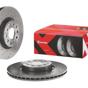 Brembo Brake Rotor, Xtra, Vented Cross Drilled, One Piece Design, Wheel Bolt Pattern 5 X 112 Millimeter – 0997721XC02