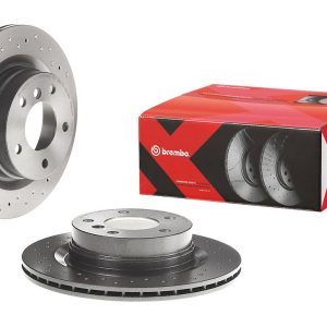 Brembo Brake Rotor, Xtra, Vented Cross Drilled, One Piece Design, Wheel Bolt Pattern 5 X 120 Millimeter – 0997931XC02