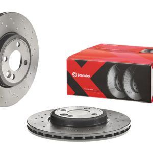 Brembo Brake Rotor, Xtra, Vented Cross Drilled, One Piece Design, Wheel Bolt Pattern 4 X 100 Millimeter – 09A0473XC02