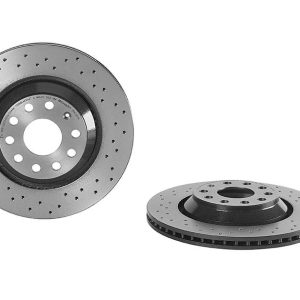 Brembo Brake Rotor, Xtra, Vented Cross Drilled, One Piece Design, Wheel Bolt Pattern 5 X 112 Millimeter – 09A2001XC02