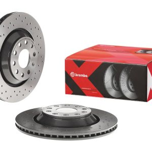 Brembo Brake Rotor, Xtra, Vented Cross Drilled, One Piece Design, Wheel Bolt Pattern 5 X 112 Millimeter – 09A2001XC02