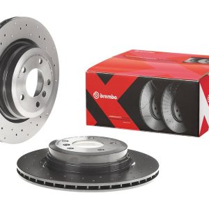 Brembo Brake Rotor, Xtra, Vented Cross Drilled, One Piece Design, Wheel Bolt Pattern 5 X 120 Millimeter – 09A2701XC02