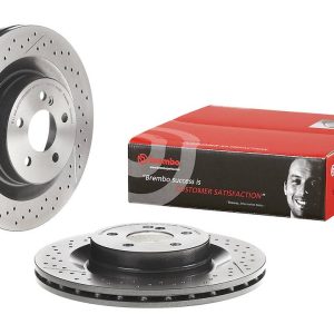 Brembo Brake Rotor, Vented Cross Drilled, One Piece Design, Wheel Bolt Pattern 5 X 112 Millimeter – 09A32611C02