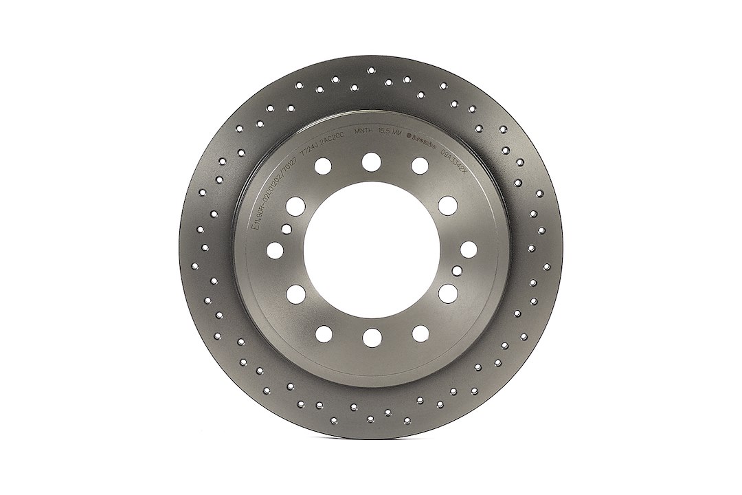 Brembo Brake Rotor, Xtra, Vented Cross Drilled, One Piece Design, Wheel Bolt Pattern 5 X 139.7 Millimeter – 09A3342XC02