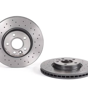 Brembo Brake Rotor, Xtra, Vented Cross Drilled, One Piece Design, Wheel Bolt Pattern 5 X 107.95 Millimeter – 09A4271XC02