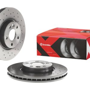 Brembo Brake Rotor, Xtra, Vented Cross Drilled, One Piece Design, Wheel Bolt Pattern 5 X 107.95 Millimeter – 09A4271XC02