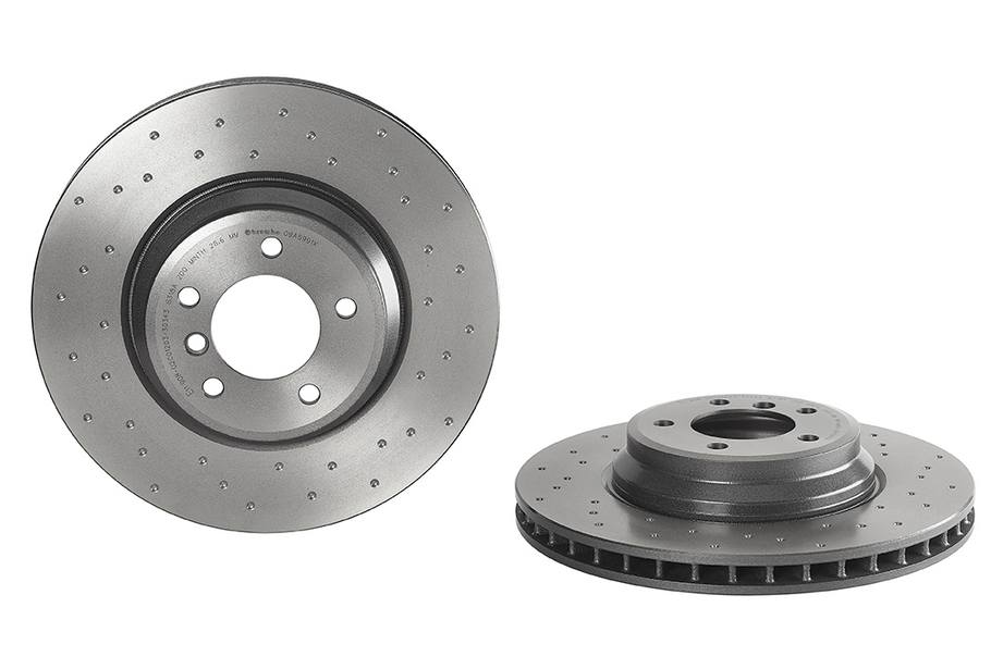 Brembo Brake Rotor, Xtra, Vented Cross Drilled, One Piece Design, Wheel Bolt Pattern 5 X 120 Millimeter – 09A5991XC02