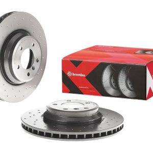Brembo Brake Rotor, Xtra, Vented Cross Drilled, One Piece Design, Wheel Bolt Pattern 5 X 120 Millimeter – 09A5991XC02
