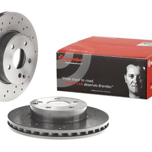 Brembo Brake Rotor, Vented Cross Drilled, One Piece Design, Wheel Bolt Pattern 5 X 112 Millimeter – 09A61351C02