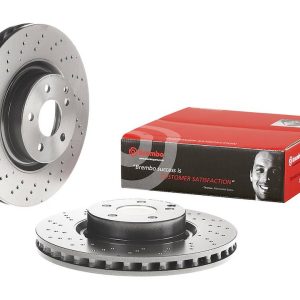 Brembo Brake Rotor, Vented Cross Drilled, One Piece Design, Wheel Bolt Pattern 5 X 112 Millimeter – 09A73211C02