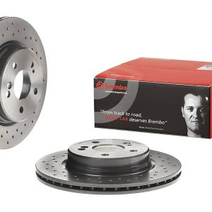 Brembo Brake Rotor, Vented Cross Drilled, One Piece Design, Wheel Bolt Pattern 5 X 112 Millimeter – 09A74231C02