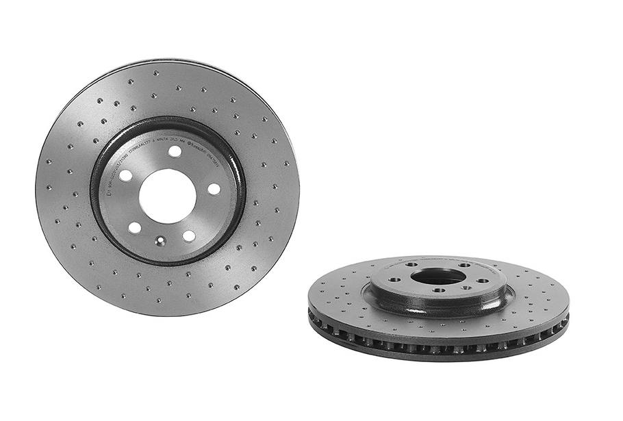 Brembo Brake Rotor, Xtra, Vented Cross Drilled, One Piece Design, Wheel Bolt Pattern 5 X 112 Millimeter – 09A7581XC02
