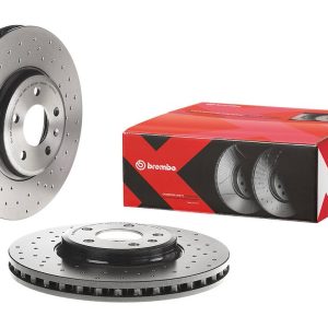 Brembo Brake Rotor, Xtra, Vented Cross Drilled, One Piece Design, Wheel Bolt Pattern 5 X 112 Millimeter – 09A7581XC02