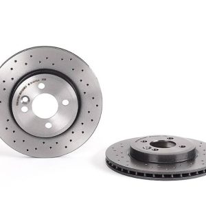 Brembo Brake Rotor, Xtra, Vented Cross Drilled, One Piece Design, Wheel Bolt Pattern 4 X 100 Millimeter – 09A7611XC02