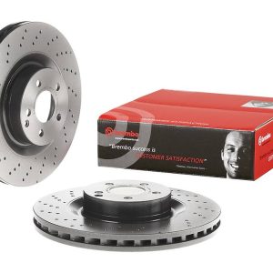Brembo Brake Rotor, Vented Cross Drilled, One Piece Design, Wheel Bolt Pattern 5 X 112 Millimeter – 09A81711C02