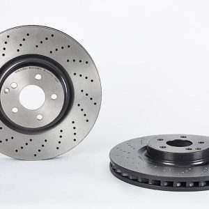 Brembo Brake Rotor, Vented Cross Drilled, One Piece Design, Wheel Bolt Pattern 5 X 112 Millimeter – 09A81911C02
