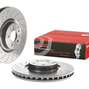Brembo Brake Rotor, Vented Cross Drilled, One Piece Design, Wheel Bolt Pattern 5 X 112 Millimeter – 09A81911C02