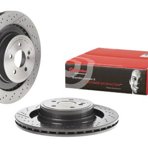 Brembo Brake Rotor, Vented Cross Drilled, One Piece Design, Wheel Bolt Pattern 5 X 112 Millimeter – 09A82211C02