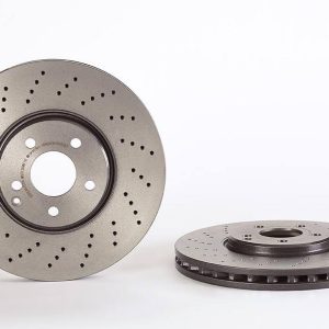 Brembo Brake Rotor, Vented Cross Drilled, One Piece Design, Wheel Bolt Pattern 5 X 112 Millimeter – 09A82811C02