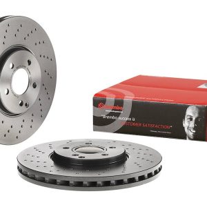 Brembo Brake Rotor, Vented Cross Drilled, One Piece Design, Wheel Bolt Pattern 5 X 112 Millimeter – 09A82811C02