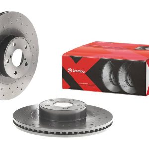 Brembo Brake Rotor, Xtra, Vented Cross Drilled, One Piece Design, Wheel Bolt Pattern 5 X 100 Millimeter – 09A9211XC02