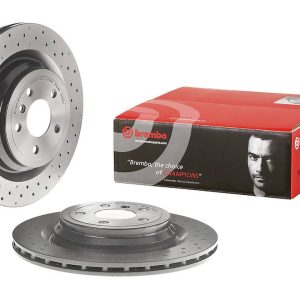 Brembo Brake Rotor, Vented Cross Drilled, One Piece Design, Wheel Bolt Pattern 5 X 112 Millimeter – 09A95921C02