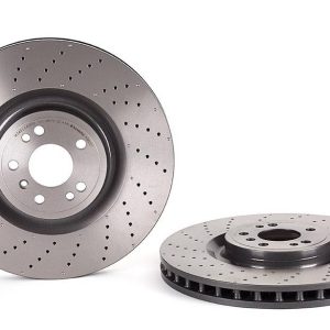 Brembo Brake Rotor, Vented Cross Drilled, One Piece Design, Wheel Bolt Pattern 5 X 112 Millimeter – 09A96021C02