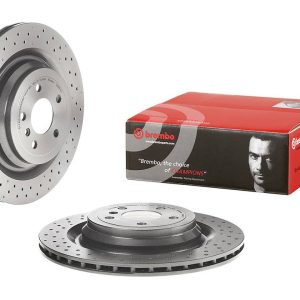 Brembo Brake Rotor, Vented Cross Drilled, One Piece Design, Wheel Bolt Pattern 5 X 112 Millimeter – 09A96121C02