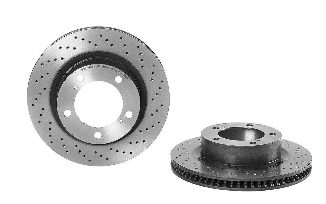 Brembo Brake Rotor, Xtra, Vented Cross Drilled, One Piece Design, Wheel Bolt Pattern 5 X 150 Millimeter – 09A9661XC02