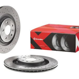 Brembo Brake Rotor, Xtra, Vented Cross Drilled, One Piece Design, Wheel Bolt Pattern 5 X 112 Millimeter – 09B0401XC02