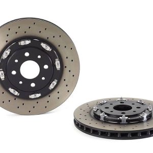 Brembo Brake Rotor, Vented Cross Drilled, One Piece Design, Wheel Bolt Pattern 4 X 98 Millimeter – 09B08513C02