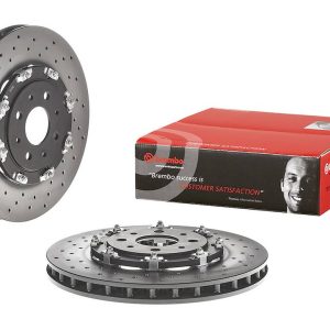 Brembo Brake Rotor, Vented Cross Drilled, One Piece Design, Wheel Bolt Pattern 4 X 98 Millimeter – 09B08513C02