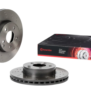 Brembo Brake Rotor, Xtra, Vented Cross Drilled, One Piece Design, Wheel Bolt Pattern 5 X 112 Millimeter – 09B2804XC02