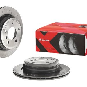 Brembo Brake Rotor, Xtra, Vented Cross Drilled, One Piece Design, Wheel Bolt Pattern 5 X 120 Millimeter – 09B3382XC02