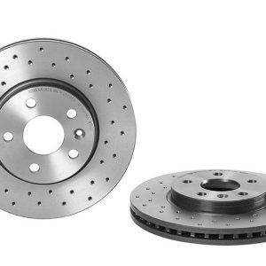 Brembo Brake Rotor, Xtra, Vented Cross Drilled, One Piece Design, Wheel Bolt Pattern 5 X 105 Millimeter – 09B3551XC02