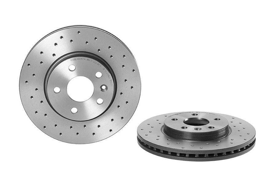 Brembo Brake Rotor, Xtra, Vented Cross Drilled, One Piece Design, Wheel Bolt Pattern 5 X 105 Millimeter – 09B3551XC02