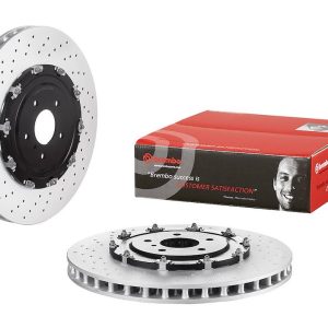 Brembo Brake Rotor, Vented Cross Drilled, One Piece Design, Wheel Bolt Pattern 5 X 114.3 Millimeter – 09B38613C02
