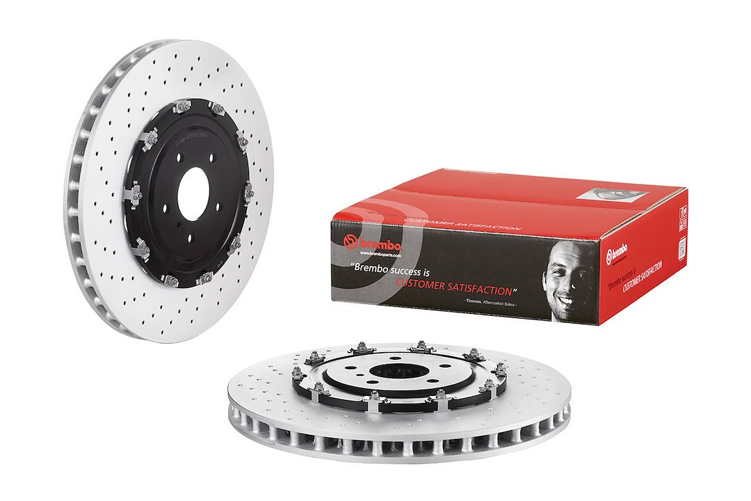 Brembo Brake Rotor, Vented Cross Drilled, One Piece Design, Wheel Bolt Pattern 5 X 114.3 Millimeter – 09B38613C02