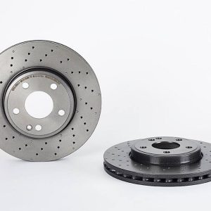 Brembo Brake Rotor, Vented Cross Drilled, One Piece Design, Wheel Bolt Pattern 5 X 112 Millimeter – 09B43651C02