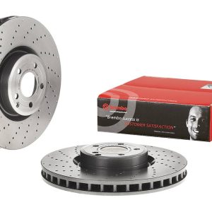 Brembo Brake Rotor, Vented Cross Drilled, One Piece Design, Wheel Bolt Pattern 5 X 112 Millimeter – 09B47411C02