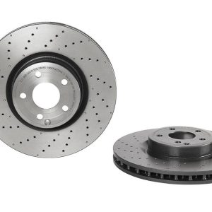 Brembo Brake Rotor, Vented Cross Drilled, One Piece Design, Wheel Bolt Pattern 5 X 112 Millimeter – 09B47511C02