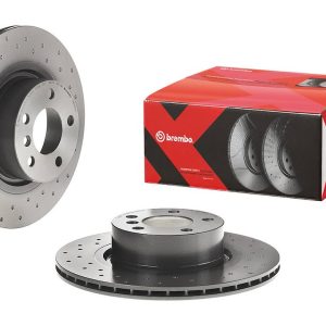 Brembo Brake Rotor, Xtra, Vented Cross Drilled, One Piece Design, Wheel Bolt Pattern 5 X 120 Millimeter – 09B5691XC02