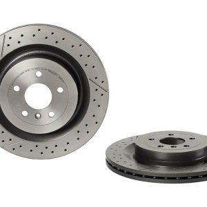 Brembo Brake Rotor, Vented Cross Drilled, One Piece Design, Wheel Bolt Pattern 5 X 112 Millimeter – 09B71011C02