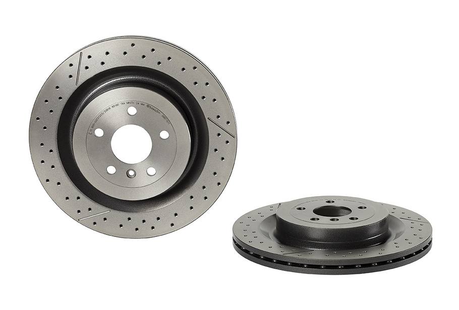Brembo Brake Rotor, Vented Cross Drilled, One Piece Design, Wheel Bolt Pattern 5 X 112 Millimeter – 09B71011C02