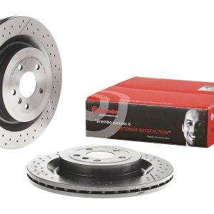 Brembo Brake Rotor, Vented Cross Drilled, One Piece Design, Wheel Bolt Pattern 5 X 112 Millimeter – 09B71011C02
