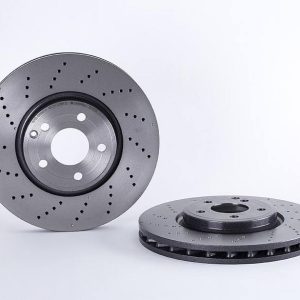Brembo Brake Rotor, Vented Cross Drilled, One Piece Design, Wheel Bolt Pattern 5 X 112 Millimeter – 09B74251C02
